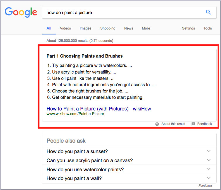 featured Snippet paint