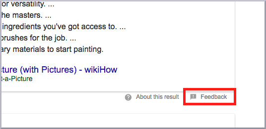 featured snippet feedback