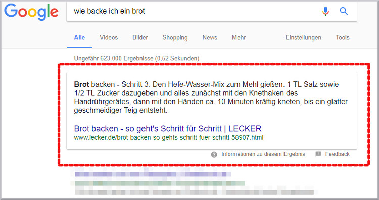 Featured Snippet Rezept